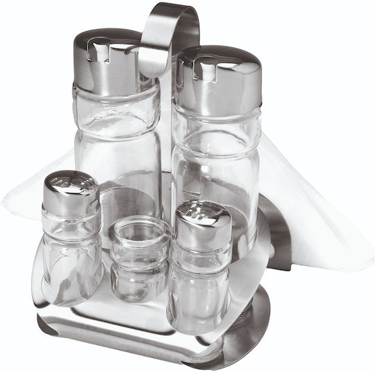 Σετ Λαδόξυδο 6 Θέσεων Βάση Inox 13x11x18cm