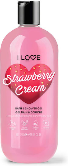 I Love Strawberries & Cream Gel de Duș Hidratant Pentru Toate Tipurile de Piele 750 Ml