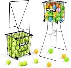 Vevor Καρότσι Συλλογής Μπαλών Τένις Pickleball Ρόδες Χωρητικότητα 75 Μπάλες Wqsnljtgtg75z8red001v0