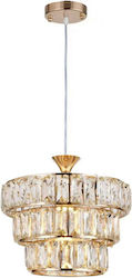Chandelier with Crystals Gold