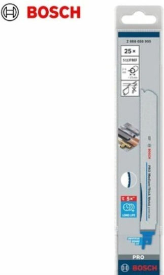 Blade Reciprocating Saw Bosch Metal S1137bef 225mm 25 Pieces Pro Medium-thick Metal 2608658995