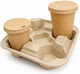 Ecocraft Set 180 Disposable Cup Holders For Coffee 4 Slots