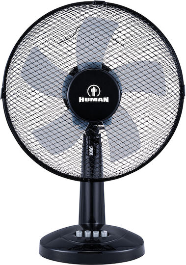 Human Επιτραπέζιος Ανεμιστήρας 40W Διαμέτρου 30cm Μαύρος