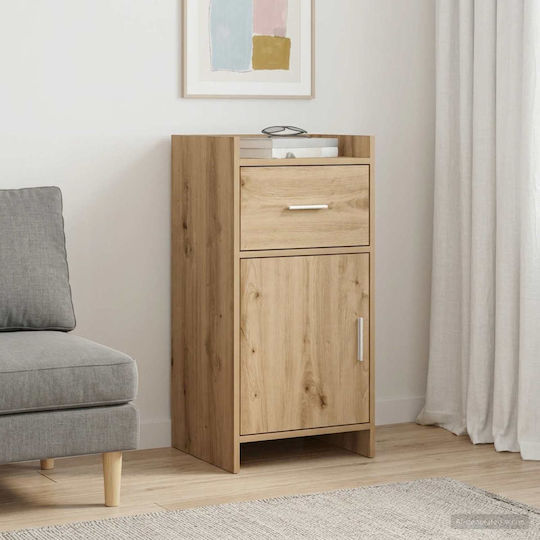 Nachttisch Holz mit Metallfüßen Braun 40x36x80cm