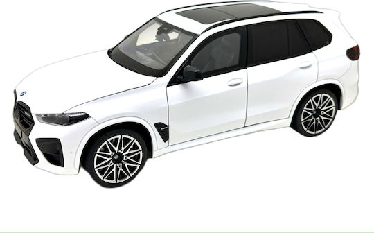 BMW X5 M Competition LCI Scara 1:18 Miniatură Metalică Albă Roți Care Se Învârt Uși Și Capote Care Se Deschid
