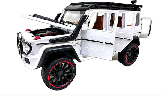 Mercedes G Class Alb Amg Scara 1:22 Replica Metalică Albă Lumini Sunete Efecte De Fum