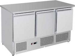 Costos Ανοξείδωτο Ψυγείο Πάγκος 370lt με 3 Πόρτες και Ψυκτικό Μηχάνημα Π137xΒ70xΥ87cm