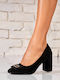 Wildleder Pumps mit Mittelhohem Absatz Schwarz