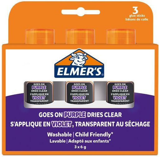 Elmer's Κόλλα Stick 6gr 3τμχ Μωβ