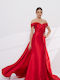 Summer Maxi Dress for Wedding - Christening Satin Red