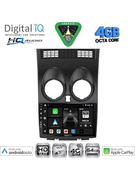 Digital IQ Car Audio System for Nissan Qashqai 2007-2014 Bluetooth USB WiFi GPS Apple CarPlay Android Auto with 9" Touch Screen