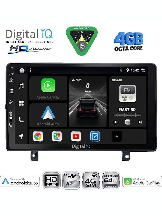 Digital IQ Auto-Audiosystem für Opel Astra 2004-2010 mit Touchscreen 9" Bluetooth USB WiFi GPS Apple CarPlay Android Auto