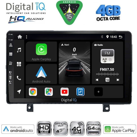 Digital IQ Автомобилна Аудио Система За Opel Astra 2004-2010 (Bluetooth/USB/Вграден Wi-Fi/GPS/Apple CarPlay/Android Auto) С Touch Screen 9"
