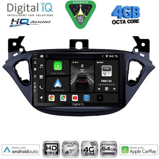 Digital IQ Ηχοσύστημα Αυτοκινήτου για Opel Adam / Corsa 2014-2019 (Bluetooth/USB/WiFi/GPS/Apple-Carplay/Android-Auto) με Οθόνη Αφής 9"