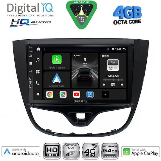 Digital IQ Ηχοσύστημα Αυτοκινήτου για Opel Karl 2014-2019 (Bluetooth/USB/WiFi/GPS/Apple-Carplay/Android-Auto) με Οθόνη Αφής 10"