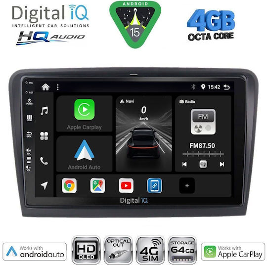 Digital IQ Car Audio System for Skoda Superb 2008-2015 with Clima Bluetooth USB WiFi GPS Apple CarPlay Android Auto with 10" Touch Screen