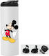 Μπουκάλι Θερμός Διπλό Καπάκι Mickey Mouse 600ml Λευκό