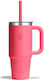 Hydro Flask Handled Tumbler Θερμός Ανοξείδωτο 710ml Popstar Pink με Καλαμάκι και Λαβή