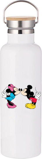 Μπουκάλι Θερμός Mickey Mouse 750ml Bamboo Λευκό