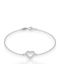 Mentzos Women's Bracelet with Heart Design in 14K White Gold with Zircon