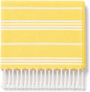Morena Spain Yellow Beach Towel with Fringes 100x178cm SM-MST-26TW-YELLOW