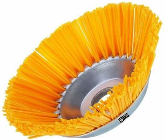 Siks Perie Rotativă Accesoriu Pentru Motocoasă Curățare Pavaj Buruieni Mătură Din Nailon De Înaltă Densitate Disc Diametru 6 Inch 150 Mm Prindere Universală Ideală Pentru Curățarea Rosturilor Mușchi Borduri Galben