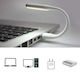 Lampă Led Mini Portabilă 1.2w Braț Flexibil Alimentare Usb Albă 16 Cm