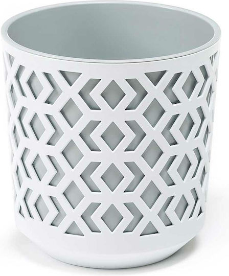 HowHomely Flower Pot White-Grey 15x15cm