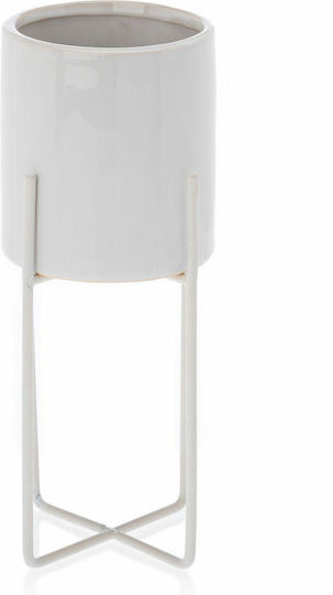 HowHomely Ghiveci De Flori Ceramic Alb
