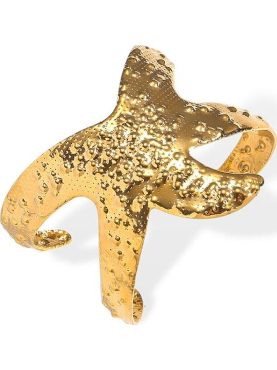 Callajewels Women's Gold Plated Steel Handcuff Bracelet