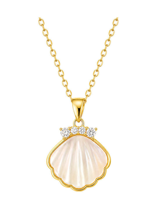 Jools Colier Talisman Din Argint Plăcut Cu Aur Cu Zircon