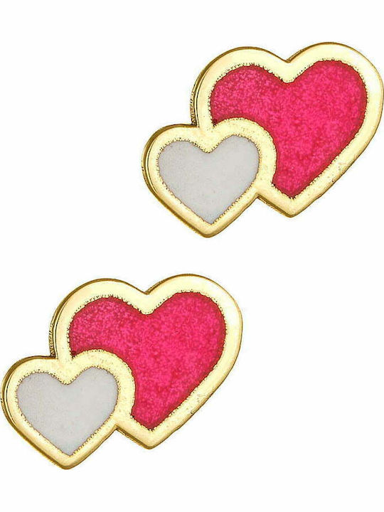 Ioannis Kosmima Kids Earrings Studs Heart Made of 9K Gold