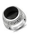 Kiriakos Gofas Men's Ring with Zircon from Silver