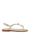 Leather Women's Flat Sandals Gold