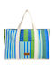 Achilleas Accessories Υφασμάτινη Τσάντα Θαλάσσης με Νεσεσέρ Μπλε