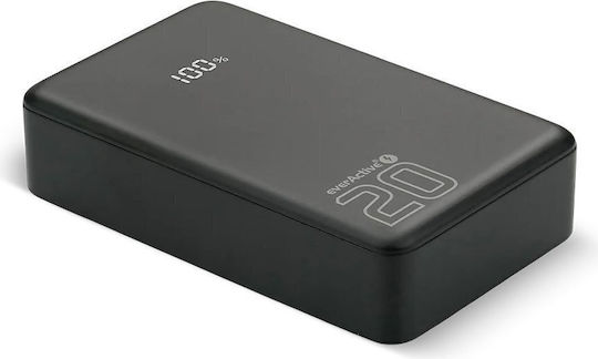 everActive EB-22QB Power Bank 20000mAh 20W mit USB-A Ausgangsanschluss und 2 USB-C Ausgangsanschlüssen Schnellladung Schwarze