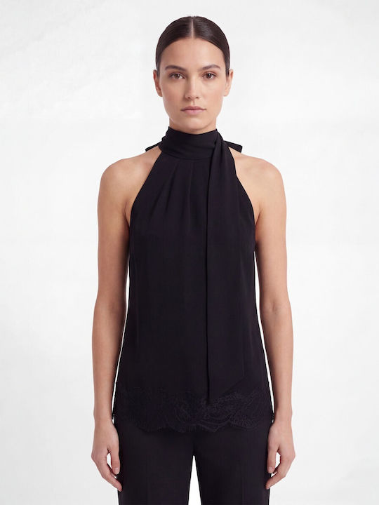 Cavalieri Damen Bluse Ärmellose Schwarze