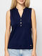 Women's Cotton Sleeveless Blouse Navy