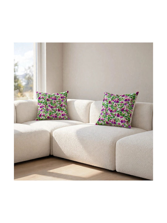 Oxygen Decorative Pillow Case Bellflowers Multicolour 45x45cm