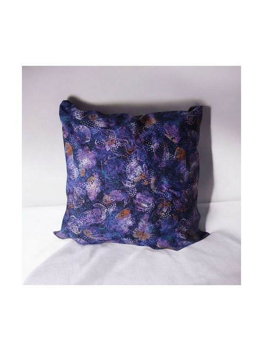 Oxygen Διακοσμητική Μαξιλαροθήκη Purple Sea Turtle Μωβ 45x45εκ.