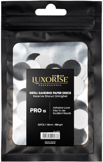 Set 50 Sanding Disc Refills Pedicure Luxorise Pro15 Grit #80