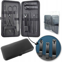 Ecarla Manicure Accessory Set In Case 12pcs Black Ak21