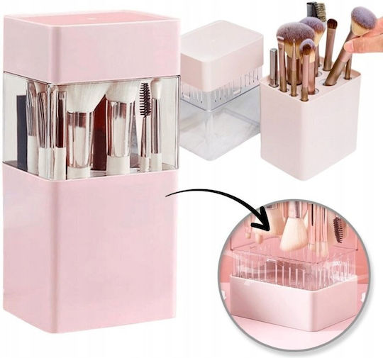 ecarla Make-up Zubehör Aufbewahrungskoffer für Kosmetika Rosa 12 Stück