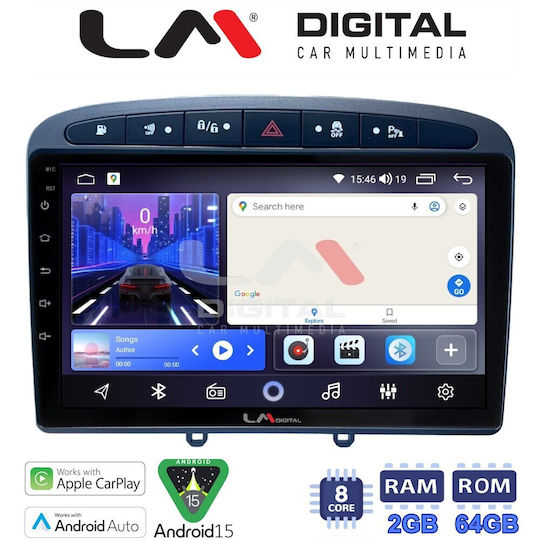LM Digital Car Audio System for Peugeot 308 2007-2012 Bluetooth USB Wi-Fi GPS Apple CarPlay Android Auto