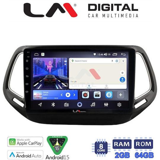 LM Digital Ηχοσύστημα Αυτοκινήτου για Jeep Compass 2017 (Bluetooth/USB/WiFi/GPS/Apple-Carplay/Android-Auto)