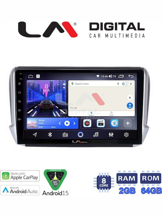 LM Digital Car Audio System for Peugeot 2008 / 208 2012 Bluetooth USB Wi-Fi GPS Apple CarPlay Android Auto