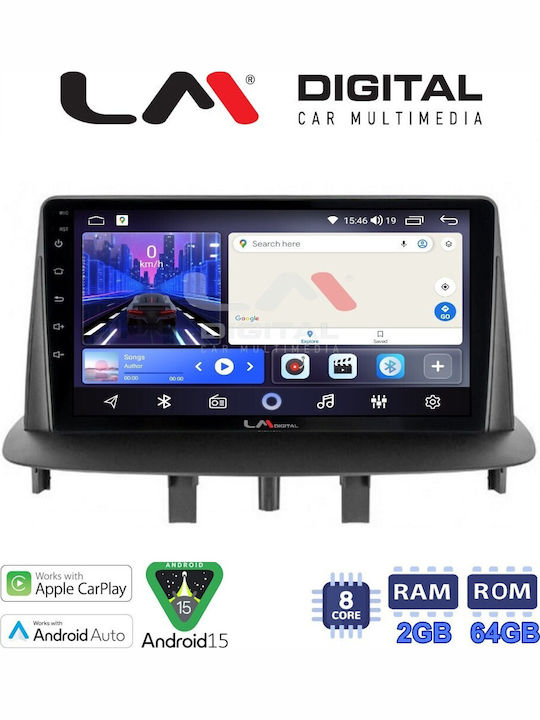 LM Digital Car Audio System for Renault Megane 2009 2016 Bluetooth USB Wi-Fi GPS Apple CarPlay Android Auto