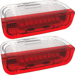 Vw Eos Golf V Vi Jetta Iii Passat B6 B7 B8 Cc Scirocco Sharan Touareg Lămpi pentru Ușă Interior Led Alb-roșu Set 2 Bucăți