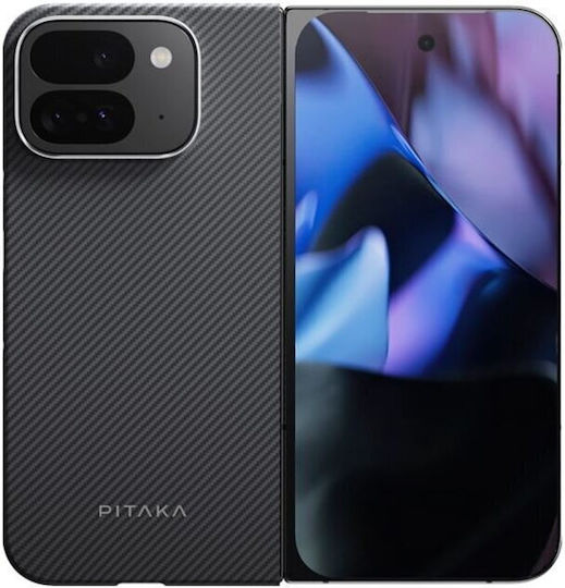 Husă Pitaka Magez 5 din Fibră de Aramidă Google Pixel 9 Pro Fold Magsafe 600d Negru Gri