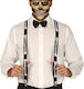 Karnevalsaccessoire Schwarze Hosenträger für Halloween
